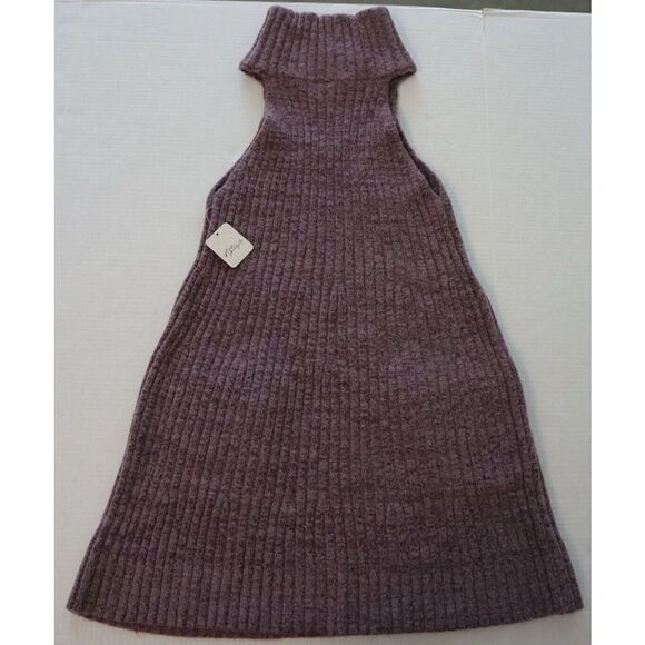 Free People OB1534052 Women's Sz M Purple Claude Mockneck Mini Knit Dress $138 - Picture 4 of 13